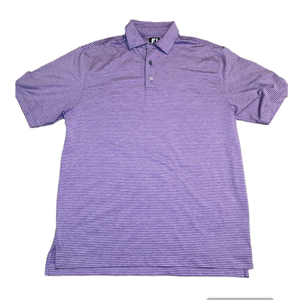 FootJoy Men's Pink Stripe Golf Polo - Size Medium